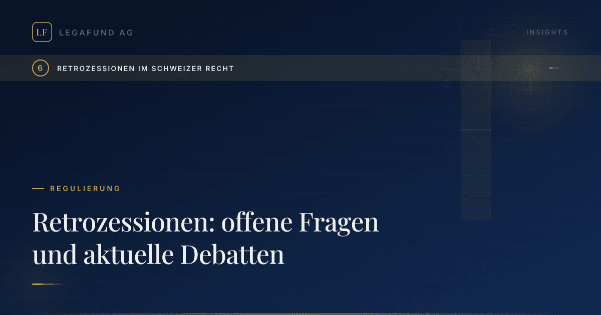 Retrozessionen: offene Fragen und aktuelle Debatten